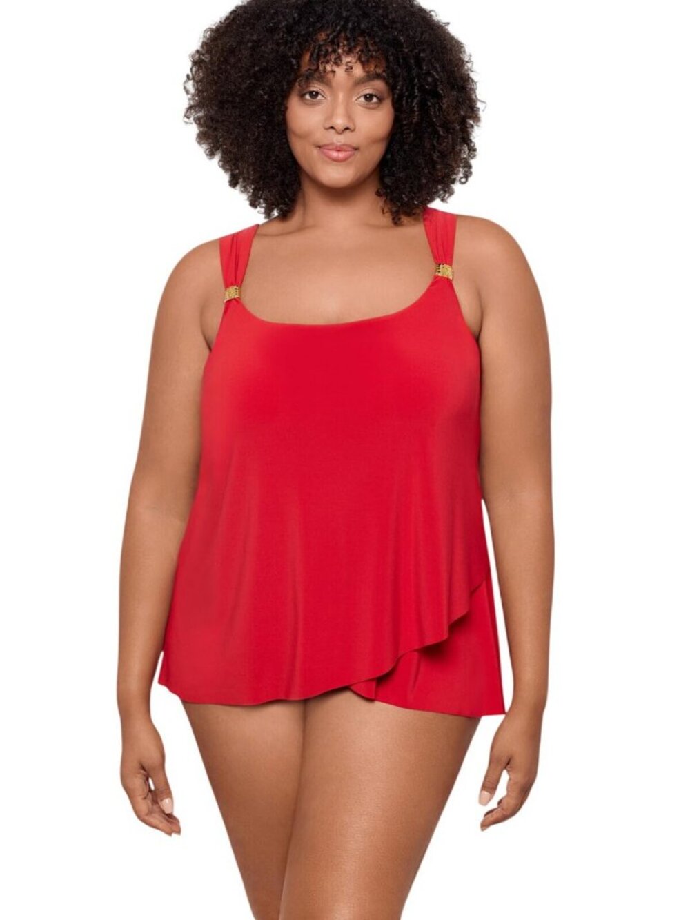 Miraclesuit Scoop Neck Underwire Tankini Top 6518826W Cayenne Red 16W - Picture 7 of 9